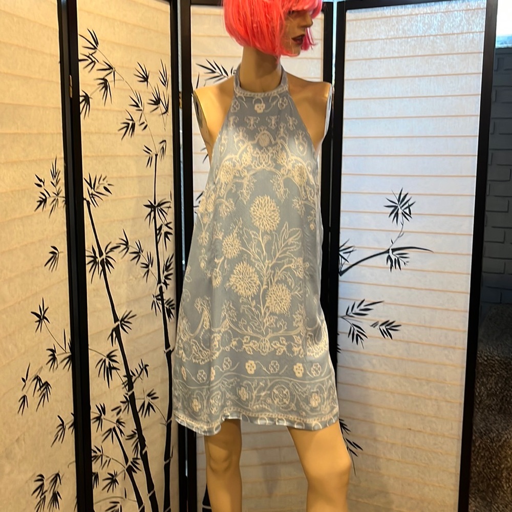 Urban outfitters halter baby blue mini dress